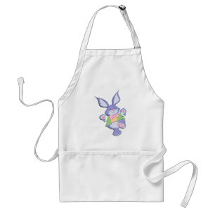 Avental Coelho de Páscoa Roxo Dançante de Menta