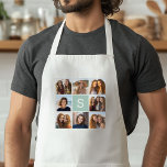 Avental Colagem de Fotografias Monograma Personalizado, Po<br><div class="desc">Você pode usar fotos do Instagram para este design. Use 8 fotos quadradas para criar um presente exclusivo e pessoal. Ou você pode ficar com o filhote hipster e fazer uma moda. Se precisar ajustar as fotos,  clique na ferramenta personalizar para fazer alterações.</div>