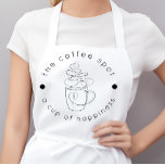 Avental Compro de Café Personalizado Adicione Seu Logotipo<br><div class="desc">Apresentando nosso avental personalizável de Compro de Café Preto e Branco Moderno — perfeito para aqueles que querem adicionar um toque de sofisticação à sua marca. Este design minimalista e clássico apresenta um design elegante que exude elegância, assegurando que seu compro de café dê uma impressão duradoura. O layout totalmente...</div>