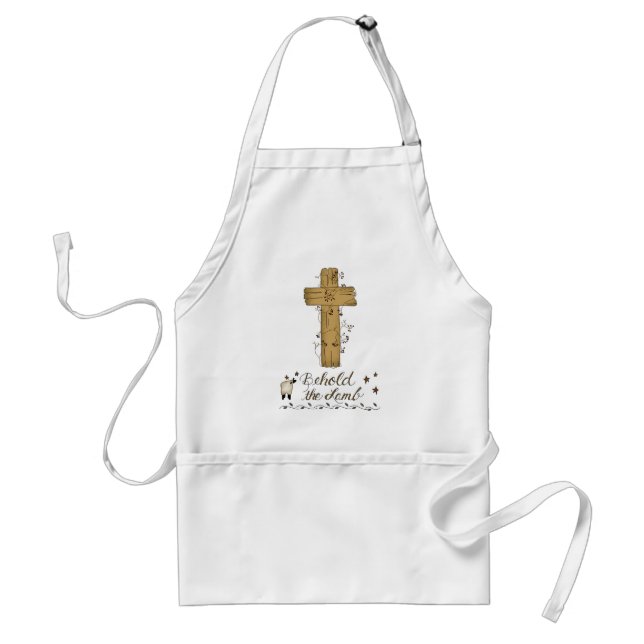 Avental Contemplem o cordeiro Christian Apron (Frente)