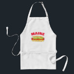 Avental Cookout de Comida Portland ME do Hotdog do Snapper<br><div class="desc">Design apresenta uma ilustração original de um cachorro-quente do estilo Maine 'red snapper', um cachorro-quente vermelho brilhante tocado com mostarda e relento. Excelente para um biscoito ou piquenique, ou para qualquer Mainer ou fã da cozinha da Nova Inglaterra. Não vê o que está procurando? Precisa de ajuda para a personalização?...</div>