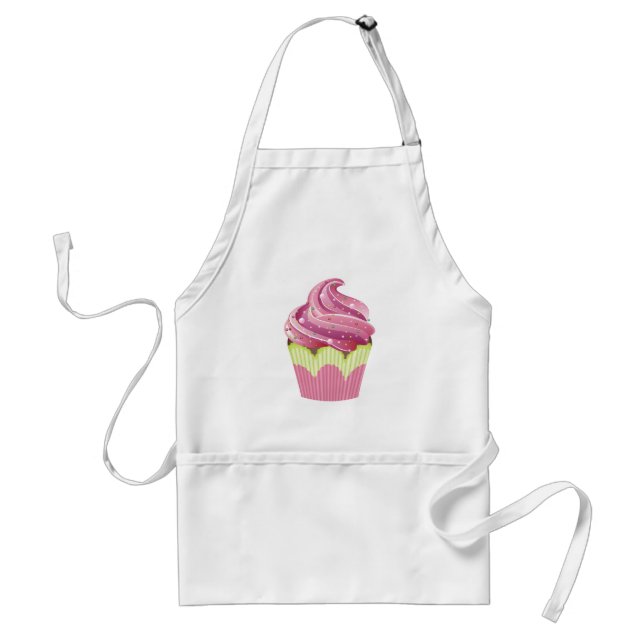 Avental cor-de-rosa do cupcake (Frente)