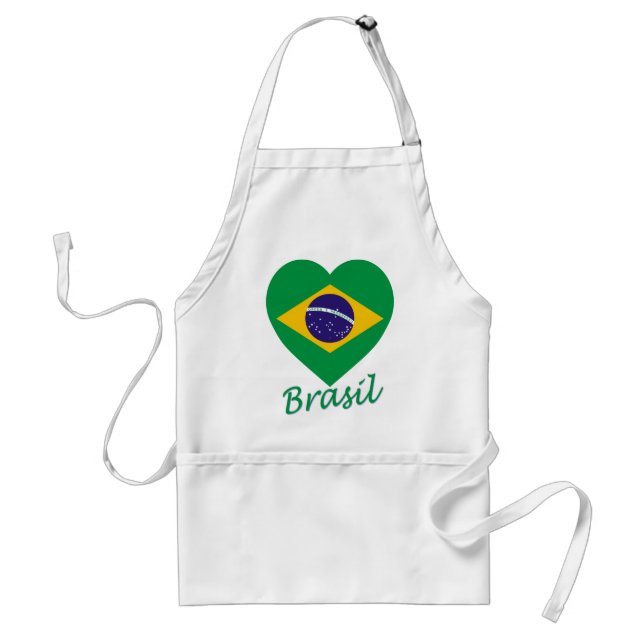Avental Coração da bandeira de Brasil (Frente)