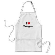 Coração Vermelho Personalizável Eu Amo Pierogies