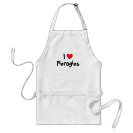 Avental Coração Vermelho Personalizável Eu Amo Pierogies