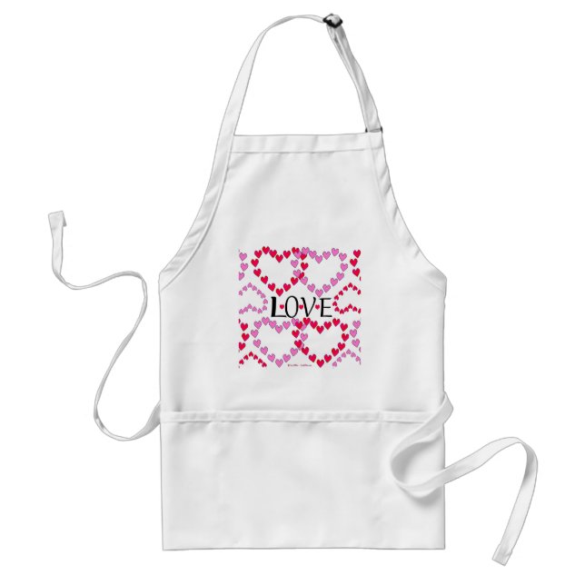 Avental Corações Pequenos Rosa Vermelho AMOR (Frente)