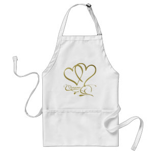 Avental Cores de fundo editáveis Forever Hearts Gold