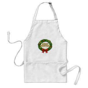 Avental Coroa de Natal Dourada – Vermelho Verde Dourado Fe