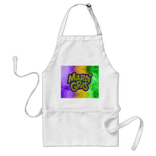Avental Coroa tema Mardi Gras festivo SlipperyJoe's reinf