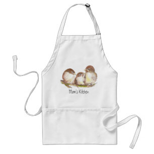 Avental Cozinha das mães, família de aves bonita,