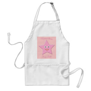 Avental Cozinhar Personalizado de Estrela Rosa Bonito Apro