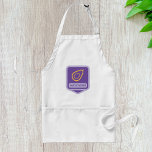 Avental Crachá de abacate minimalista em roxo e Dourado<br><div class="desc">Traga sabor fresco ao estilo da sua cozinha com este avocado moderno. Projetado com um simples esboço de abacate de ouro, mas em greve, em um pano de fundo roxo vibrante, este avental é perfeito para cozinhar, assar, grelhar ou artesanato. Feita a partir de um tecido durável e fácil de...</div>
