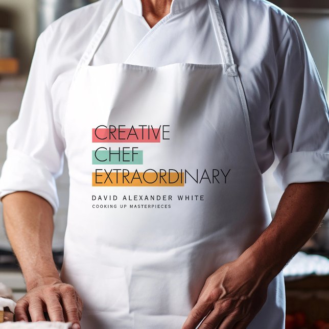 Avental Creative Chef Extraordinário | Cozinhar moderno (Criador carregado)