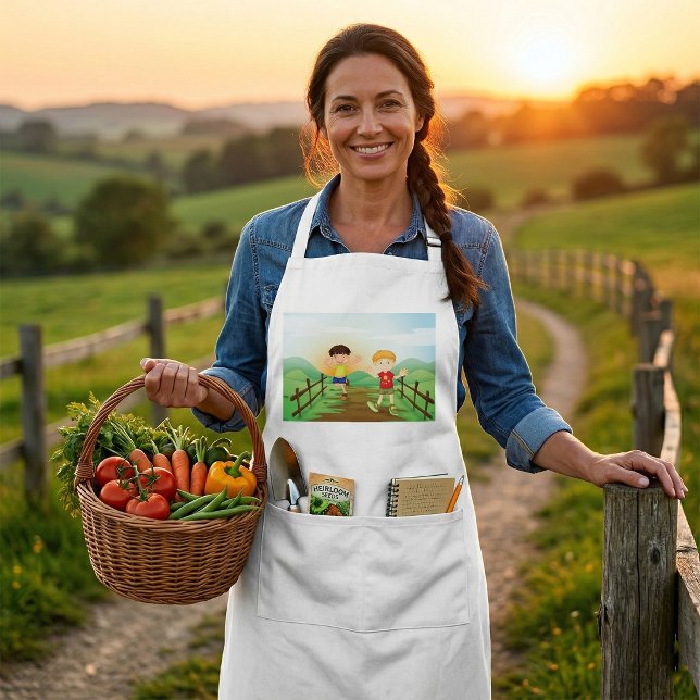 Avental Crianças Felizes Brincando Lá Fora (Criador carregado)
