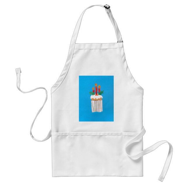 Avental Cupcake de Natal Apron com Holly no Topo (Frente)