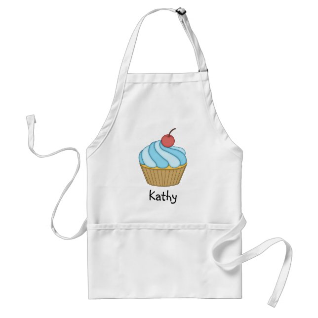 Avental Cupcake de tom azul Apron (Frente)