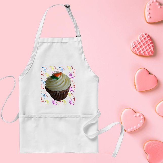 Avental Cupcake de Tremor de Cenoura com Confetti (Carrot Cake Cupcake with Confetti Adult Apron)