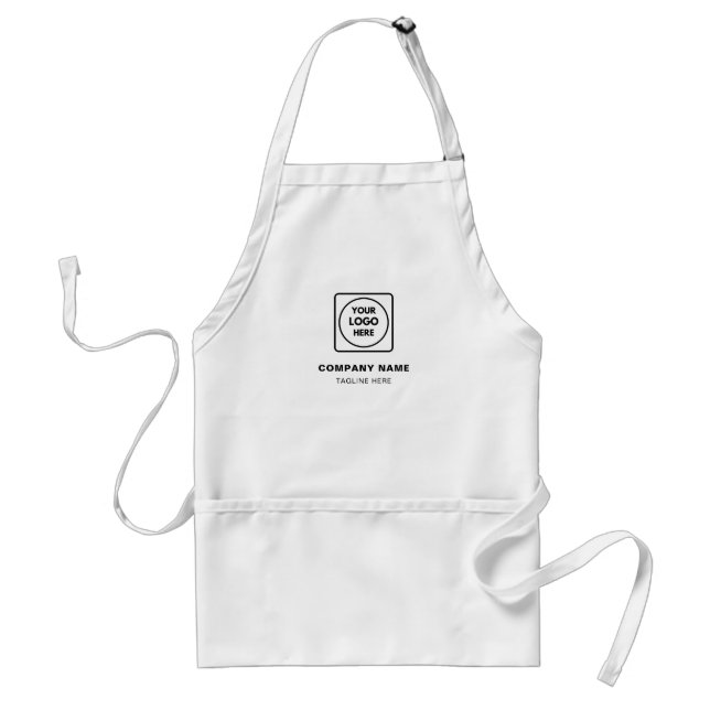 Avental Custom Business Name Logo Modern Branding Apron (Frente)