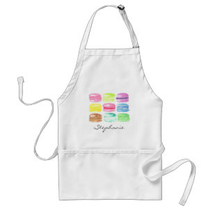 Avental Cute de Aquarela de Macarão Personalizado