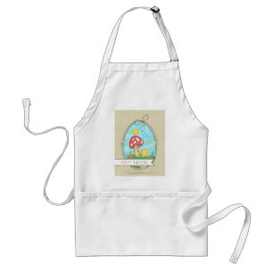 Avental Cute Easter chick with mushroom Happy Easter
