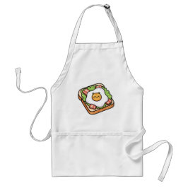 Avental Cute Kawaii Cat Fried Egg on Toast Illustration