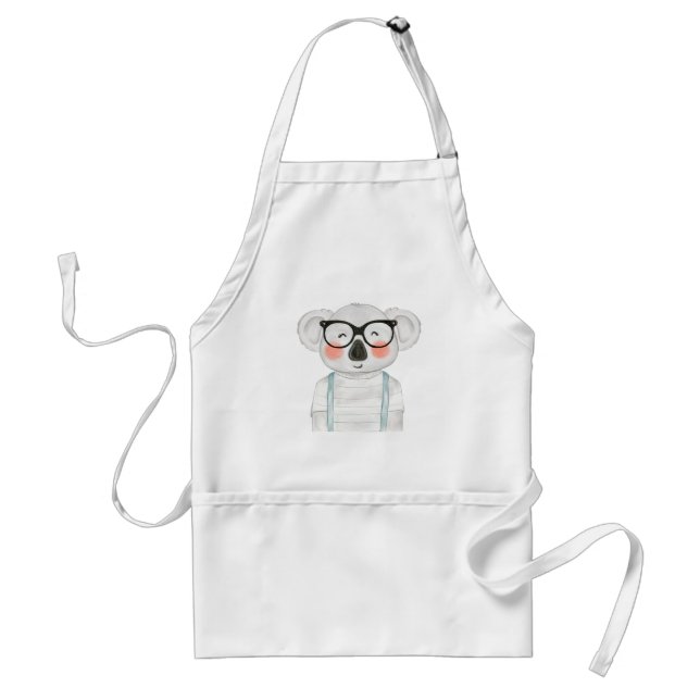 Avental Cute Koala de Aquarela com Óculos (Frente)