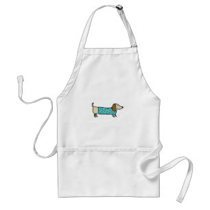 Avental Dachshund bonito no azul da hortelã