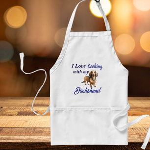 Avental Dachshund Marrom Cozinhando