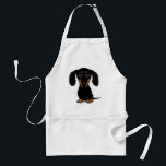 Avental Dachshund Preto-Cinto e Tan Cujo Texto Personaliza<br><div class="desc">Cachorro de Cartoon Bonito</div>
