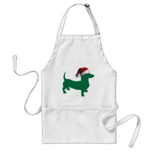 Avental Dachshund Verde de Natal
