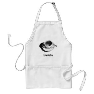 AVENTAL DE BARISTA: DESENHO DE LÁPIS, COPO DE CAF