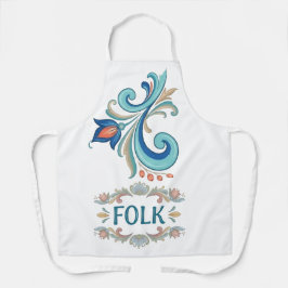AVENTAL DE COZINHA COM PADRÃO FLORAL DE ARTE FOLCL