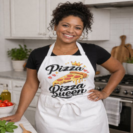 Avental de Cozinha da Rainha da Pizza Engraçada pa