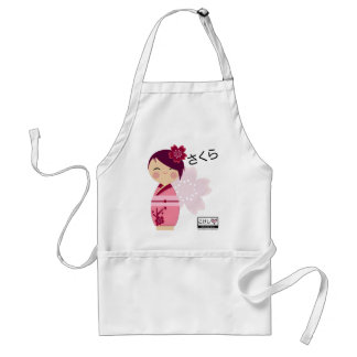 Avental de Kokeshi Sakura