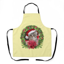 Avental de Natal com Gato Malhado
