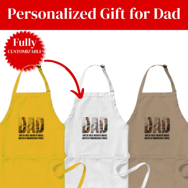 Avental de Pai Engraçado – Chefe de Piadas e Porta (Funny Dad Apron – Chief of Jokes & Snack Holder
)