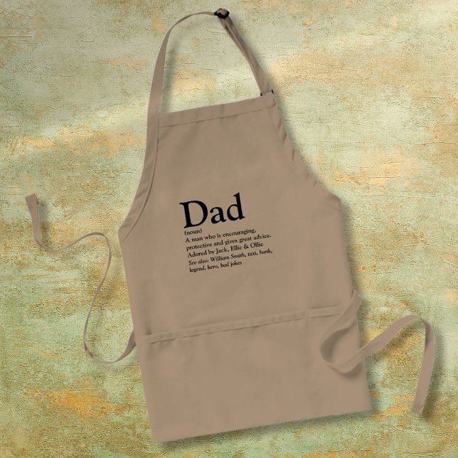 Avental Definição de Nome Personalizado do pai (Dad Personalized Name Definition Adult Apron)