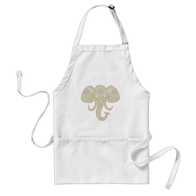 Avental Desenho de Cabeça de Elefante Mandala (Frente)