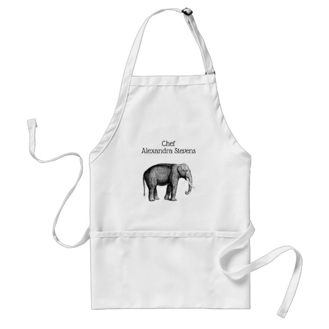 Avental Desenho de Elefante Vintage (Frente)