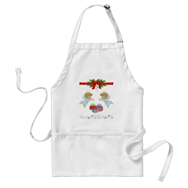 Avental Design de Natal com anjos (Frente)