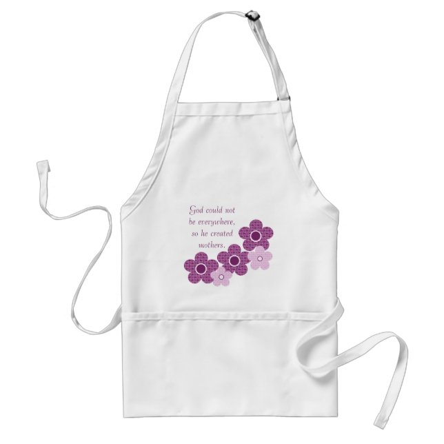Avental Deus Criou Mães Flores Apron, Lavanda (Frente)