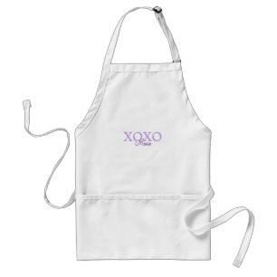 Avental Dia de os namorados Xoxo adicione nome pastel roxo