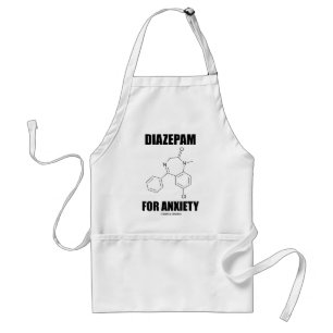 Avental Diazepam para a ansiedade (molécula química clar
