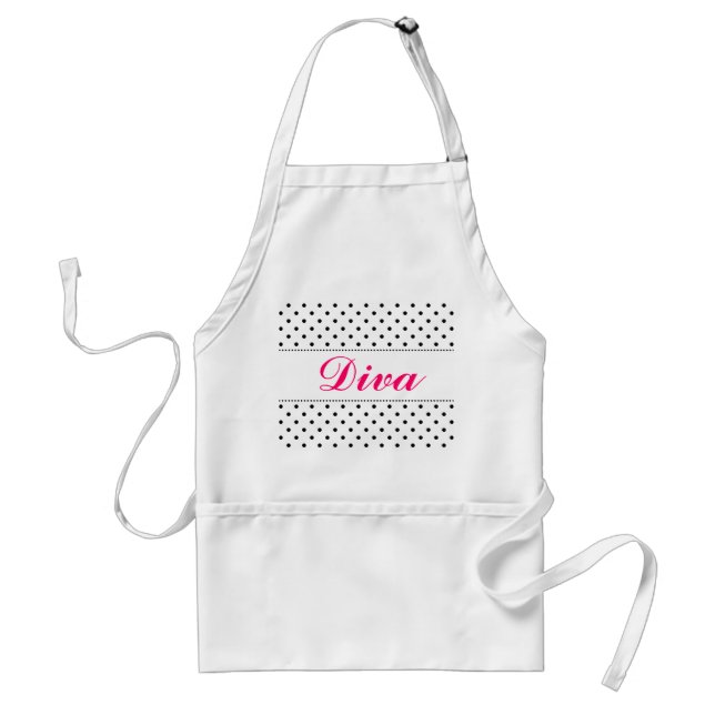 Avental Diva apron para mulheres| Personalizável por nome (Frente)