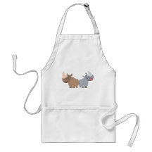 Dois Cartoons Rhinos Cozinhar Apron