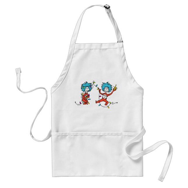 Avental Dr. Seuss | O Grinch | Coisa 1 e Coisa 2 Dançando (Frente)