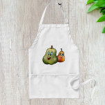 Avental Duas Peras Felizes<br><div class="desc">Duas peras felizes com caras sorridentes. Esta design parece realmente eficaz nestes Apron</div>