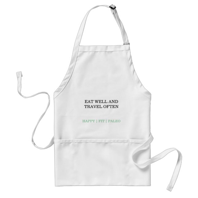Avental eat ondulas and travel often apron (Frente)