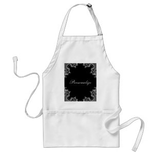 Avental Ebony Damask Edge Apron