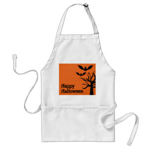 Avental Eerie Bats Halloween Apron, Orange